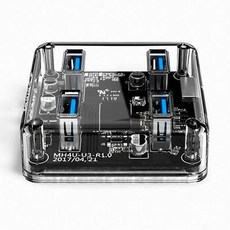 오리코 USB3.0 무전원 허브 MH4U-U3-03, 투명