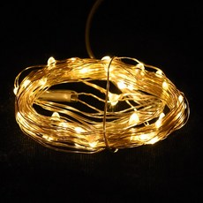 파티해 LED 100P 와이어 건전지(방수케이스) 전구 (웜), 웜