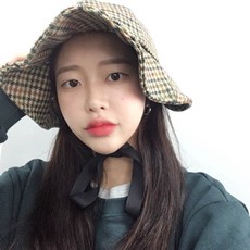 패션 셜록 체크 스트랩 벙거지 버킷햇