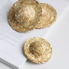 미니어처 밀집모자 소 5p 미니어쳐 인형 꾸미기 데코, 미니 밀짚모자 소 5p set