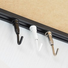 나우토탈 천정및벽면용 줄없는 훅 액자걸이 설치간단, H03.천정레일용 1자훅 실버, 1개