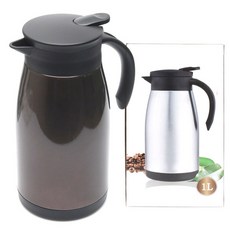 코팅 보냉 보온포트 1L (보온병 주전자 물병 티포트 보온도시락 테이블포트 서빙포트), 실버