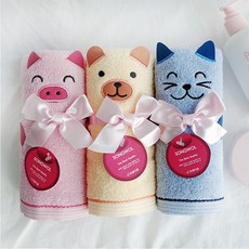 송월타월 애니멀 가벼운 세면타월 귀여운 수건 1매, 블루, 1장