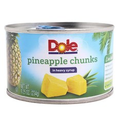 Dole 파인애플 청크 통조림 인 헤비 시럽, 234g, 1개