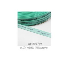리본디자이너 카네이션리본, 15-공단레터링 민트[300cm], 0cm