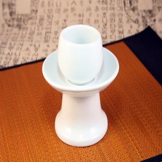 백자 무지 잔 및 받침 세트 (2P) / 다기 제사 제기 술잔 백자술잔 도자기술잔 백자제기 도자기제기 헌다잔, 2개