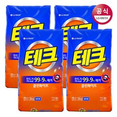 테크 클린화이트 진드기제거 분말세제 리필, 3kg, 4개