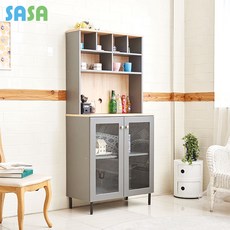 사사가구 릴리 상부장+유리 수납장, 단품