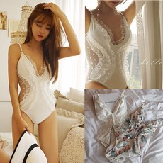 헬로나나 레이스 모노키니 화이트 원피스수영복 비키니 고퀄 패션 원피스 수영복