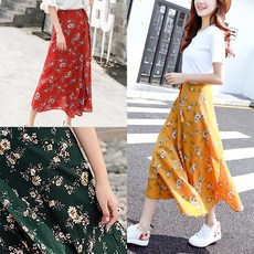 와일드펫 소란 롱 스커트 컬러풀 플라워 랩스커트