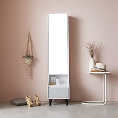 나무뜰 룩크투 전신거울 화장대 수납장, 화이트