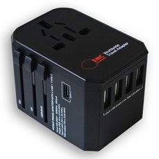 SMC Global 전세계 해외여행용 어댑터 USB 5포트 고속충전 충전기 멀티어댑터 플러그, 1개