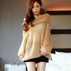 라쿤걸 오프숄더 스웨터 니트 N0412