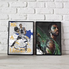 [바이프레임] NBA 농구선수 브로마이드 포스터 액자 (카이리 어빙 스테판 커리), 02_스테판 커리2