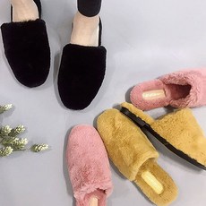 엣지걸슈즈 BA-05 포그니 둥근코 페이크퍼 슬리퍼
