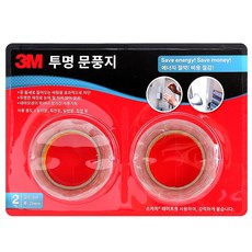 3M 투명 문풍지 25mm X 8m 2개입, 1팩