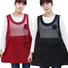 헬로고양이 앞뒤 메쉬 앞치마, 레드, 1개