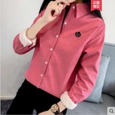 빨강여우 유니크하고 세련된 기모 여성 셔츠 블라우스 bm031