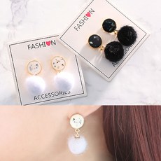 kirakirashop 골드라운드 폼폼 귀걸이_AEA1519 귀걸이