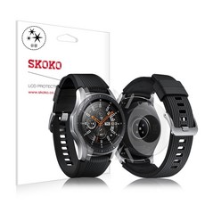 스코코 삼성 갤럭시워치 46mm 유광 측후면 외부보호필름 2매, 단품