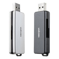 유니콘 외장형 카드리더기/USB 3.0 카드리더기/휴대용 미니 카드리더기/고속전송/430171/실버, 1개
