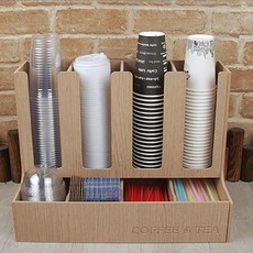 마루 종이컵 디스펜서 커피트레이 보관함, 타워(대)4구 메이플, 1개