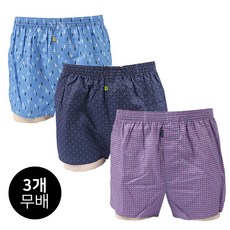 마켓콩 남성용 순면 트렁크 사각 팬티 3매 혼합세트