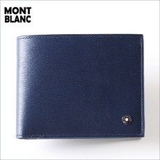 몽블랑 4810 WestSide 118653 6포켓 블루 반지갑 각인서비스