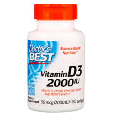 Doctor's Best 비타민 D3 2 000 IU 180 소프트젤 180정 2개