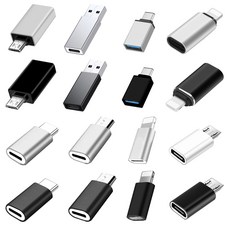 YB글로벌 여러가지젠더 애플8핀 5핀 C타입 USB3.0 OTG 마이크로 라이트닝 8핀 변환젠더, 제품2: 마이크로5핀(암)-C타입(수)블랙, 1개