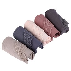 [또온나] 여성 미디 팬티 5색 세트 노라인 모달 레이스 K 75