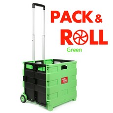 PACK&ROLL 팩앤롤 그린색 대형 접이식 핸드카트 쇼핑카트 캠핑카트 구르마, 1개, 그린