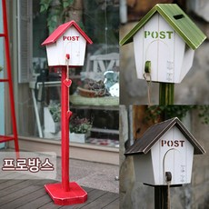 엔젤데코 프로방스 원목우체통 편지함 컨츄리POST우편함, 레드
