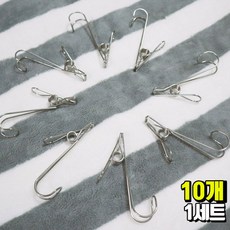 원더원 스테인레스 후크 집게고리, 스테일레스 후크 집게, 10개