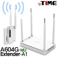 ipTIME 유무선공유기 A604G-MU, A604G-MU + Extemder-A1 (와이파이확장기패키지)