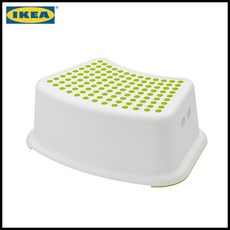 [IKEA 이케아]허브크린 푀르식티그 어린이스툴 화이트+그린 발받침대 스툴, 화이트