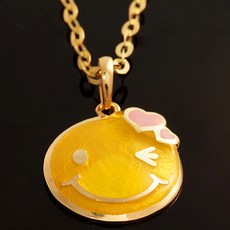 14K GOLD [미아방지목걸이] 스마일하트_BP764, 단품