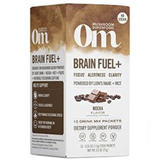 Om 브레인 퓨엘+ 머쉬룸 슈퍼푸드 드링크 믹스 파우더 스틱 모카, 7.5g, 10개입