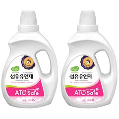 아토세이프 로하스인증 유아 섬유유연제 파우더리향 용기형, 2개, 2L