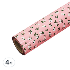 미니플라워 비닐 증착롤 포장지 중 37.5cm x 17m, 핑크, 4개