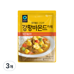 대상 청정원 우리쌀 강황바몬드 카레 약간 매운맛, 100g, 3개