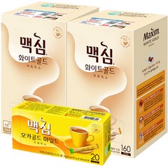 맥심 화이트골드 커피믹스 11.7g x 320p + 모카골드 마일드 커피믹스 12g x 20p, 1세트