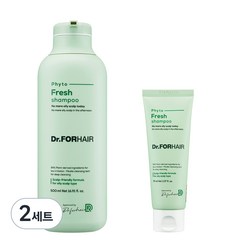 닥터포헤어 피토프레시 지성샴푸 500ml + 샴푸 70ml 세트, 2세트