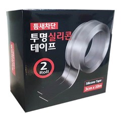 엠엔피라이프 틈새차단 투명 실리콘테이프 3cm x 10m, 2개입