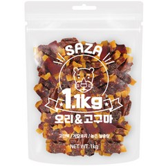 사자 강아지 대용량 실속형 간식 1.1kg, 1개, 오리 + 고구마 혼합맛