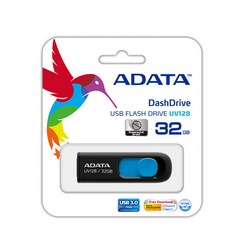 에이데이타 UV128 USB3.0 메모리 Black Blue AUV128-32G-RBE, 32GB