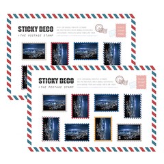 스티키데코 우표 스티커 8p 세트, 050 도시의 화려한 야경, 2세트