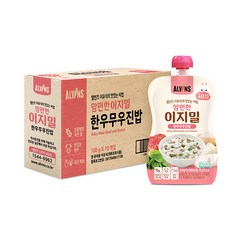 엘빈즈 이지밀 맘편한 파우치 이유식 10개월 이상, 한우무우진밥, 10개, 100g
