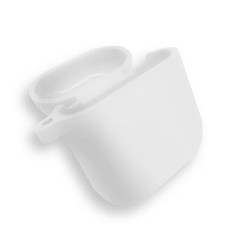 Belle 클리어 애플 에어팟 2세대 실리콘 케이스, 화이트 반투명