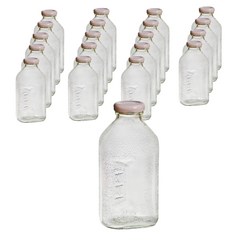 델몬트 쥬스 사각 유리병 핑크, 500ml, 20개